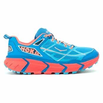 Womens Hoka CHALLENGER ATR Trail Running Shoes - Dresden Blue / Neon Coral