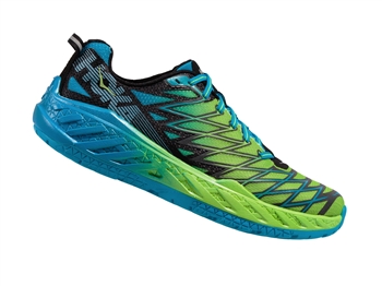 Mens Hoka CLAYTON 2 Road Running Shoes - Bright Green / Black / Blue