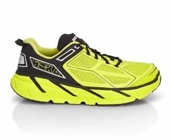 Mens Hoka CLIFTON Road Running Shoes - Citrus / Black / Silver