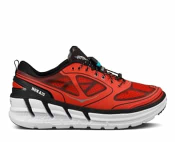 Mens Hoka CONQUEST TARMAC Road Running Shoes - Fiery Red / Black / Silver