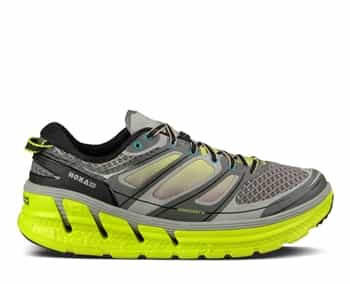 Mens Hoka CONQUEST 2 Road Running Shoes - Grey / Citrus / White