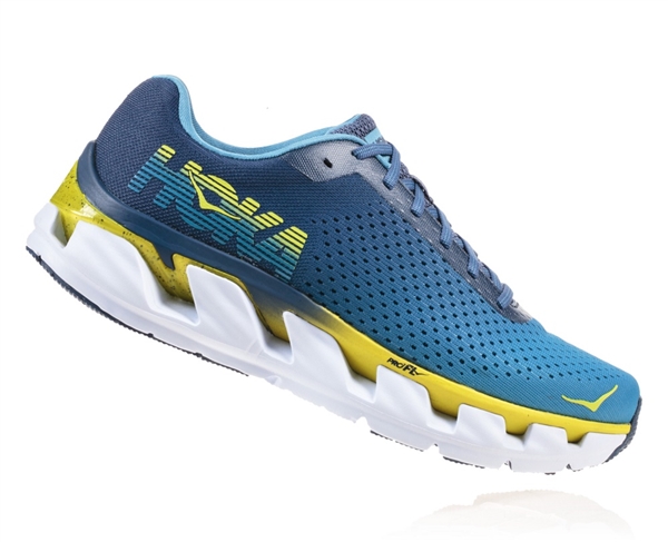 Mens Hoka ELEVON Fly Collection Road Running Shoes - Niagara Blue / Vintage Indigo