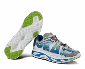 Mens Hoka HUAKA Road Running Shoes - White / Blue / Lime