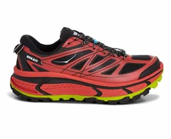 Mens Hoka MAFATE SPEED Trail Running Shoes - Red / Black / Lime