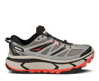 Mens Hoka MAFATE SPEED Trail Running Shoes - Grey / Black / Red