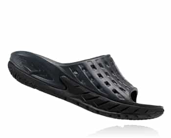 Womens Hoka ORA RECOVERY SLIDE Trail Running Recovery Sandals - Black / Anthracite