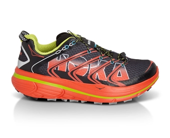 Mens Hoka RAPA NUI 2S TRAIL Running Shoes - Black / Orange Flash