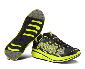 Mens Hoka RAPA NUI 2 TRAIL Running Shoes - Black / Yellow / Grey