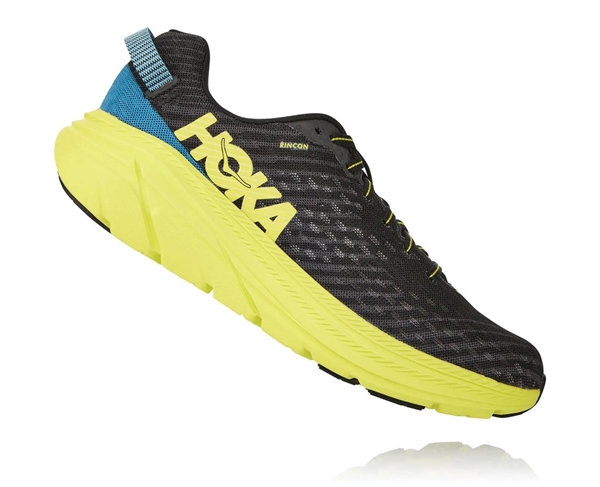 Mens Hoka One One RINCON Running Shoes - Black / Citrus