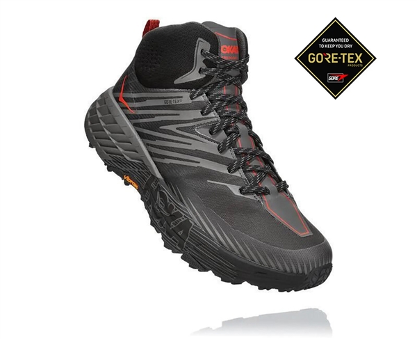 Mens Hoka SPEEDGOAT MID 2 GTX (GORE-TEX) Waterproof Trail Running Shoes - Anthracite / Dark Gull Grey