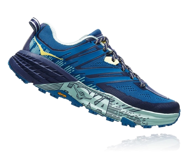 Womens Hoka SPEEDGOAT 3 Trail Running Shoes - Seaport / Medieval Blue