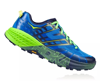 Mens Hoka SPEEDGOAT 2 Trail Running Shoes - Imperial Blue / Jasmine Green