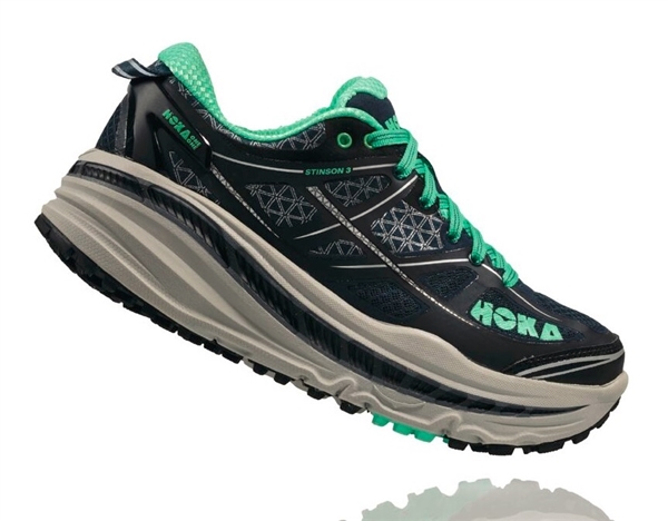Womens Hoka STINSON 3 ATR Trail Running Shoes - Midnight Navy / Spring Bud