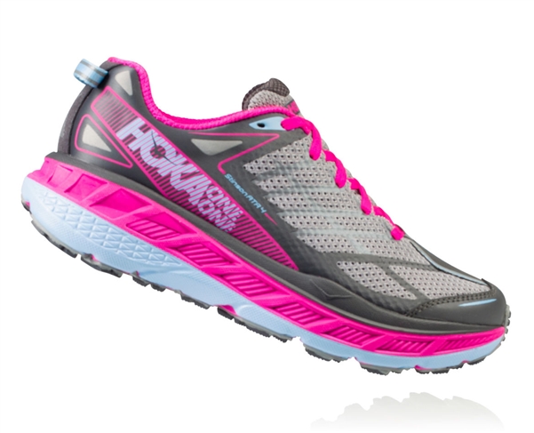 Womens Hoka STINSON ATR 4 Trail Running Shoes - Asphalt / Griffin