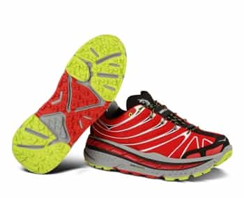 Mens Hoka STINSON TRAIL Running Shoes - Red / Light Grey / Black