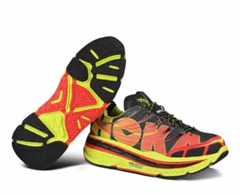 Mens Hoka STINSON TARMAC Road Running Shoes - Black / Citrus / Red