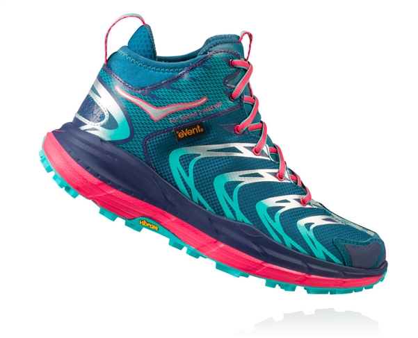 Womens Hoka TOR SPEED 2 WP Mountain Running Shoes - Blue Coral / Peacoat