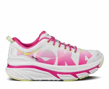 Womens Hoka VALOR Road Running Shoes - White / Pink / Citrus