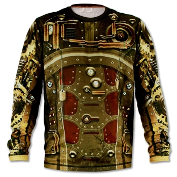 Mens INKnBURN STEAMPUNK Long Sleeve Tech Running Shirt