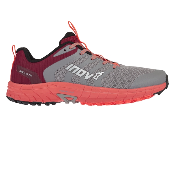 Womens Inov-8 PARKCLAW 275 Trail Running Shoes - Grey / Coral