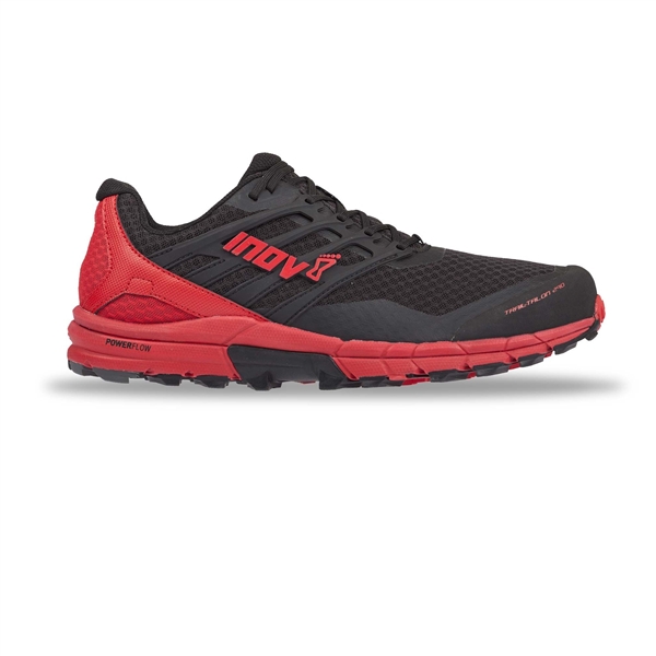 Mens Inov-8 TRAILTALON 290 Trail Running Shoes - Black / Red