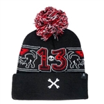 SOURPUSS 13 Knit Hat [BLACK/RED/WHITE]