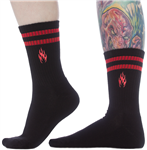 Sourpuss Flames Embroidered Crew Socks