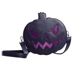 SOURPUSS Sparkle Pumpkin Purse Bag [BLACK/PURPLE]