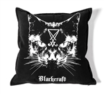 Blackcraft Lucifer the Cat Throw Pillow - black and white