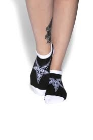 Blackcraft Cult - Baphomet Ankle Socks Black White