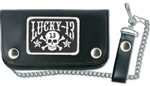 LUCKY 13 The SKULL STARS Leather Wallet [BLACK/WHITE]