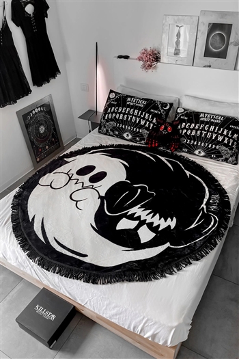 KILLSTAR Boo Eek Round Blanket [BLACK/WHITE]