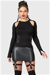 KILLSTAR Femme Fangs Top [BLACK]