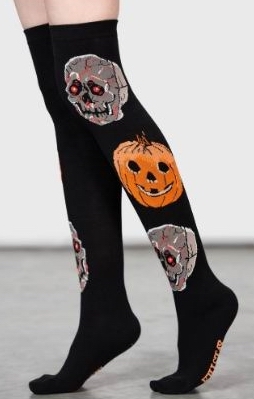 KILLSTAR Morbid Over-The-Knee Socks [BLACK/MULTI]