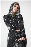 KILLSTAR Galaxy Cropped Hoodie/Hoody Top [BLACK]