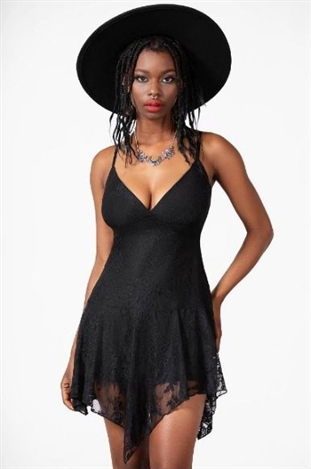 KILLSTAR Moss Flower Lace Dress [BLACK]