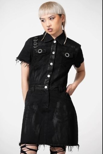 KILLSTAR REE-VIVAL Denim Dress [BLACK]