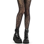 DEMONIA Spider Web Design Pantyhose/Nylons/Tights [Black Fishnet]