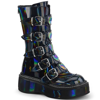 Demonia Emily 330 Hologram Calf-High Platform Boots