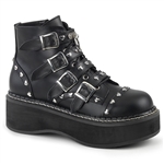 Demonia EMILY-315: 2" Platform Lace-up Ankle Boot [Black Vegan Leather]