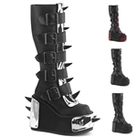 DEMONIA TRANSFORMER-800 Wedge Platform Boot w/Interchangeable Panels [BLACK/MULTI]