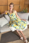 Dolly and Dotty Amanda Light Blue Lemon Swing Dress [Blue/Lemon Print]