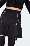 JAWBREAKER Lace Frill Twill Mini Skirt [BLACK]