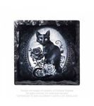 Alchemy Gothic - Cat Roses Slate Coaster