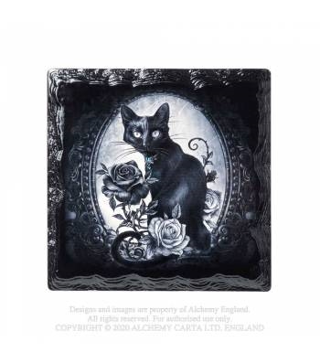 Alchemy Gothic - Cat Roses Slate Coaster
