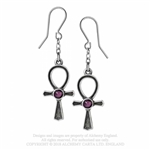 Alchemy Gothic - Ankh of Osiris Pewter Earrings