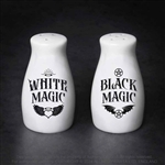 ALCHEMY GOTHIC  White and Black Magic Salt & Pepper Shakers