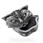 Alchemy Gothic Poly Resin Sacred Cat Trinket Box