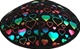 Rainbow Foil Hearts Embossed Kippot (RB95) - With Custom Imprinting