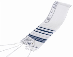 Wool Tallit - Prayer Shawl with Lurex and Choice of Stripe Color